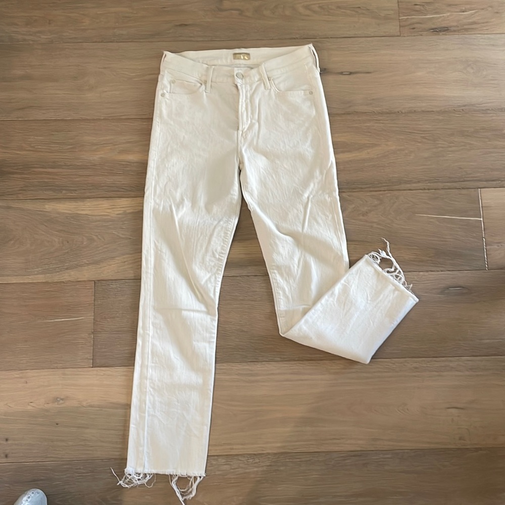 MOTHER rascal ankle snippet in whipping the cream color